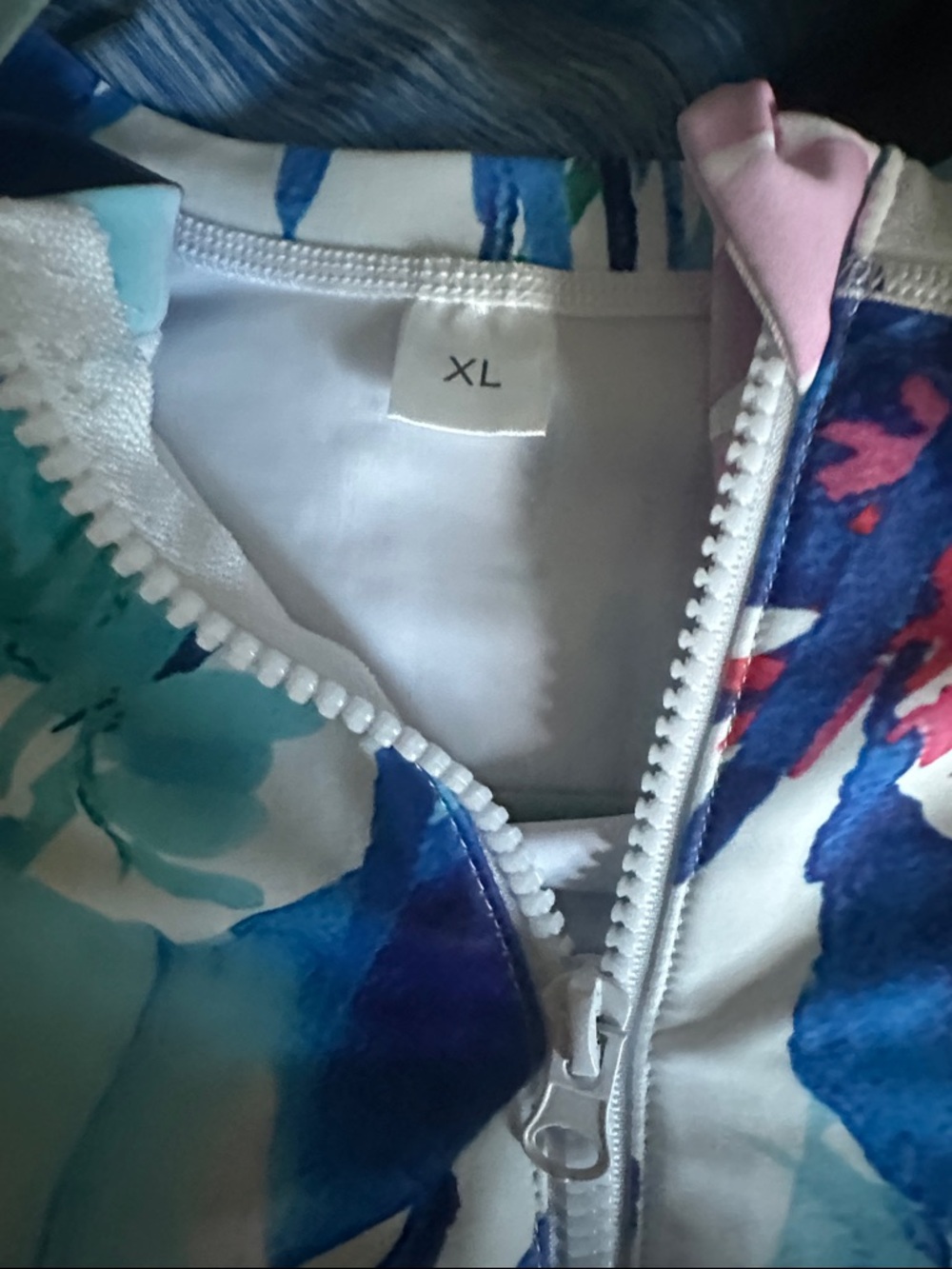 Floral Long-Sleeve Zip Front One-Piece Swimsuit XL NWOT - Picture 3 of 6